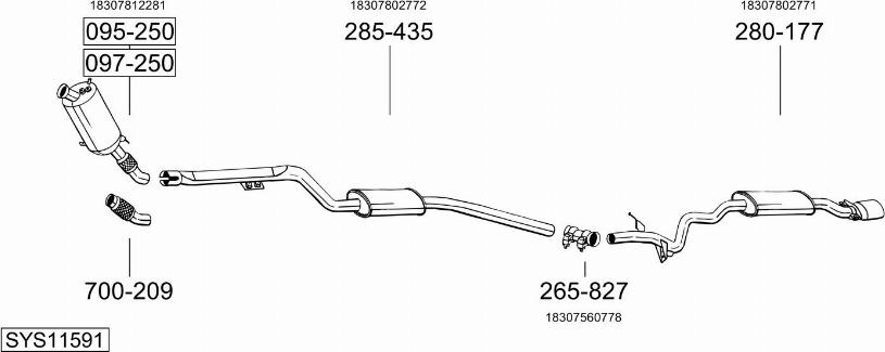 Bosal SYS11591 - Sistem de esapament - allinparts.ro