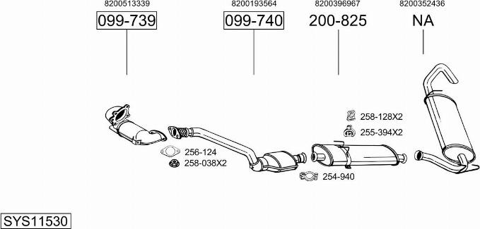 Bosal SYS11530 - Sistem de esapament - allinparts.ro