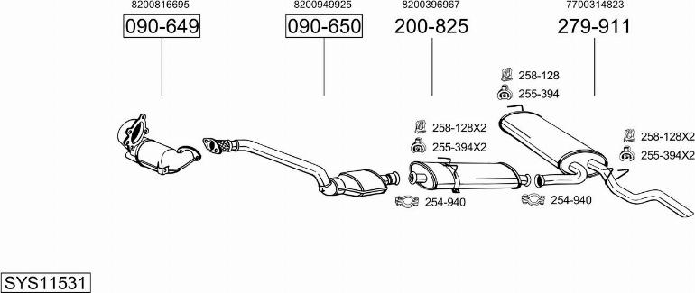 Bosal SYS11531 - Sistem de esapament - allinparts.ro