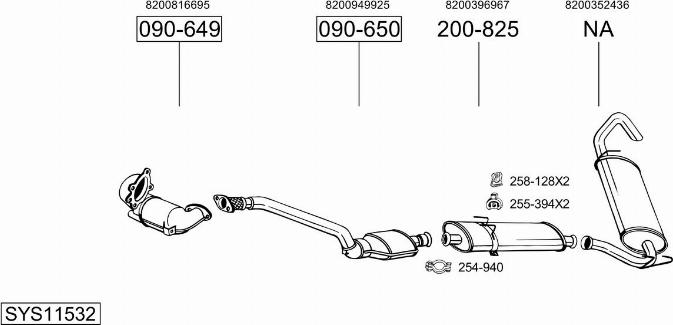 Bosal SYS11532 - Sistem de esapament - allinparts.ro