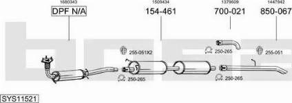 Bosal SYS11521 - Sistem de esapament allinparts.ro
