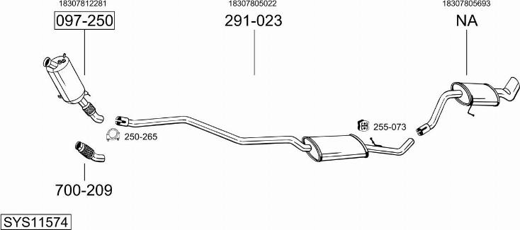 Bosal SYS11574 - Sistem de esapament - allinparts.ro
