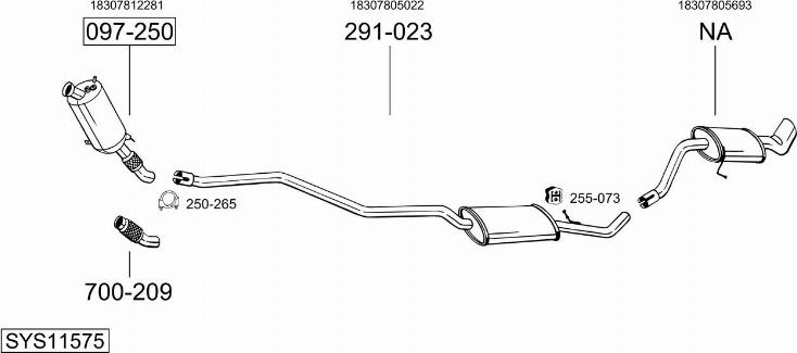 Bosal SYS11575 - Sistem de esapament - allinparts.ro