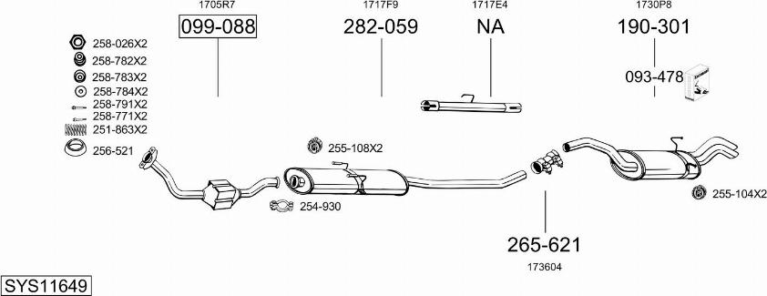 Bosal SYS11649 - Sistem de esapament allinparts.ro