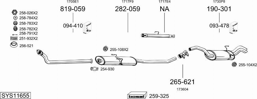 Bosal SYS11655 - Sistem de esapament allinparts.ro