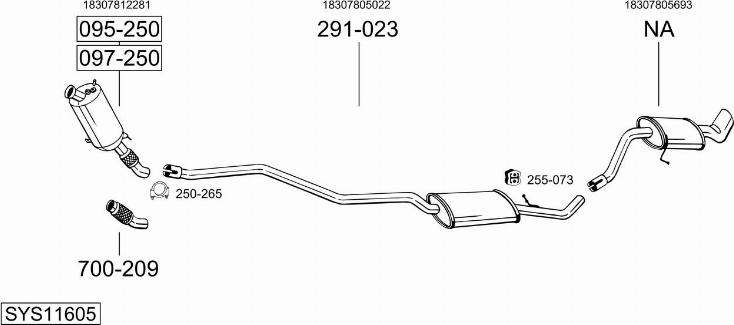 Bosal SYS11605 - Sistem de esapament - allinparts.ro