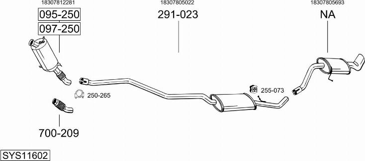 Bosal SYS11602 - Sistem de esapament - allinparts.ro