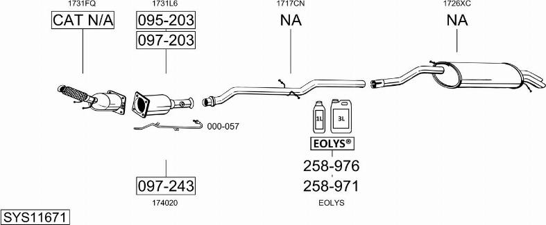 Bosal SYS11671 - Sistem de esapament - allinparts.ro