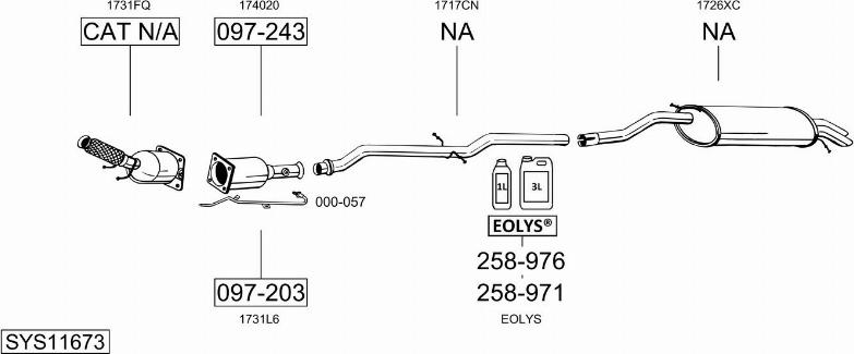 Bosal SYS11673 - Sistem de esapament - allinparts.ro