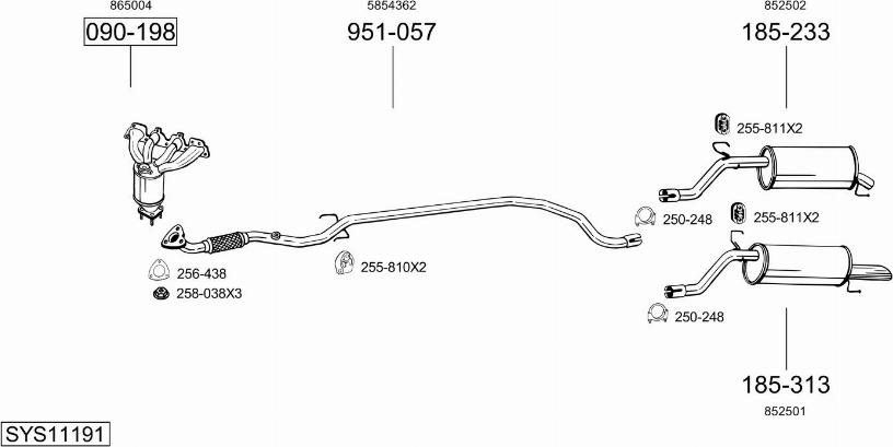 Bosal SYS11191 - Sistem de esapament - allinparts.ro