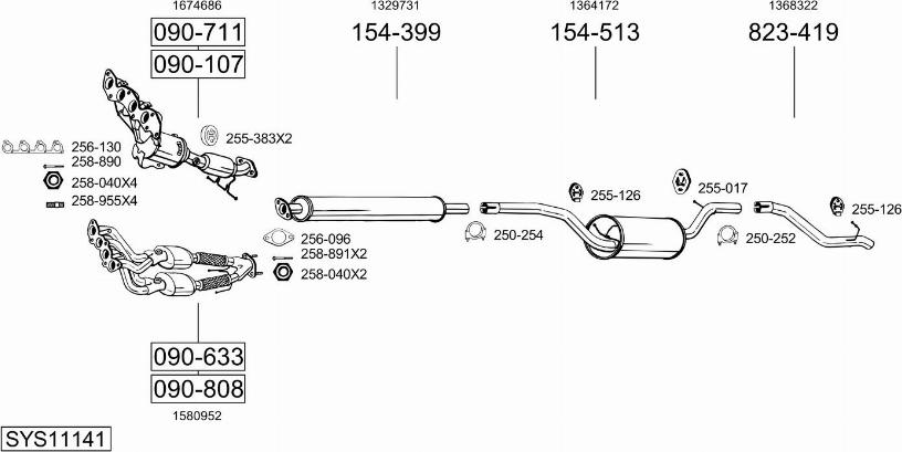 Bosal SYS11141 - Sistem de esapament allinparts.ro