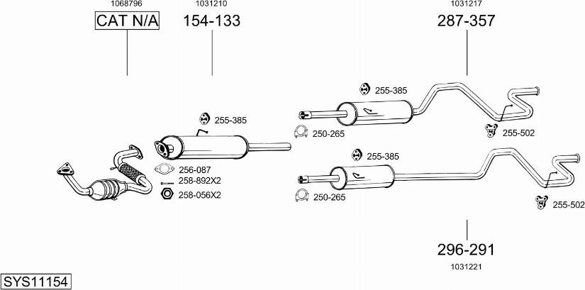 Bosal SYS11154 - Sistem de esapament allinparts.ro