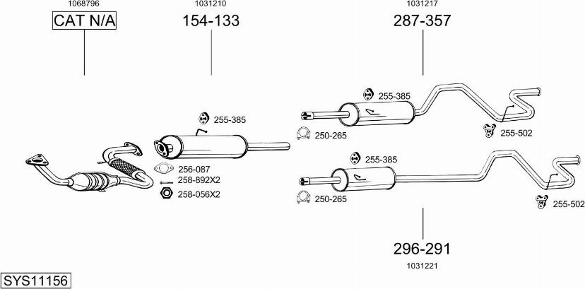 Bosal SYS11156 - Sistem de esapament allinparts.ro