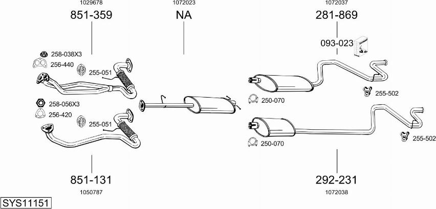 Bosal SYS11151 - Sistem de esapament allinparts.ro
