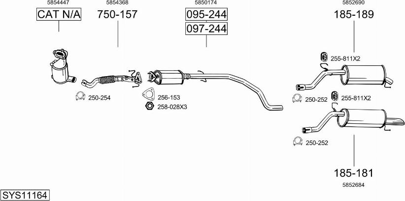 Bosal SYS11164 - Sistem de esapament - allinparts.ro