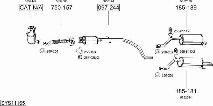Bosal SYS11165 - Sistem de esapament - allinparts.ro
