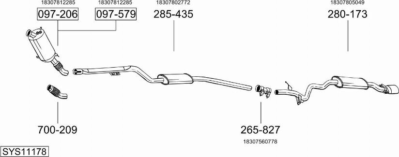 Bosal SYS11178 - Sistem de esapament - allinparts.ro