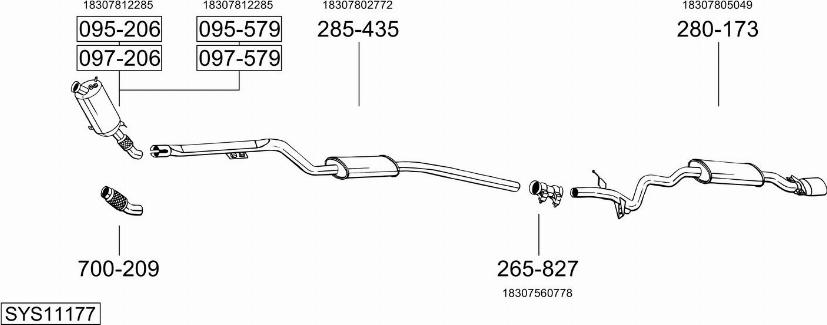 Bosal SYS11177 - Sistem de esapament - allinparts.ro