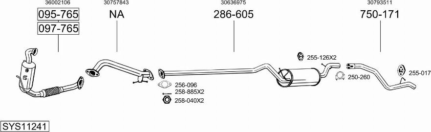 Bosal SYS11241 - Sistem de esapament - allinparts.ro