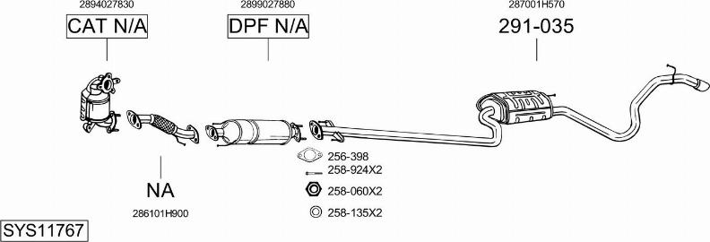 Bosal SYS11767 - Sistem de esapament - allinparts.ro