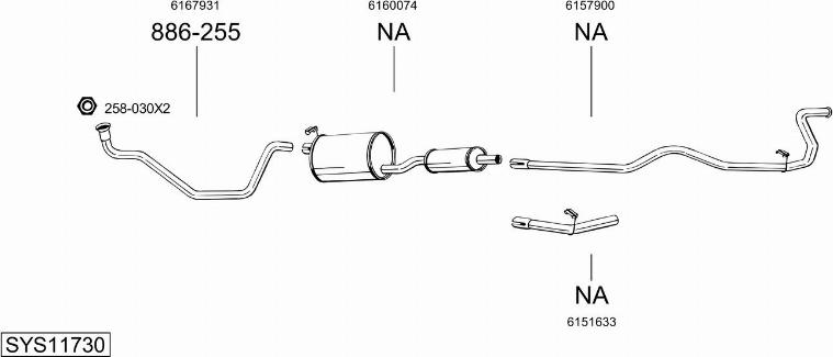 Bosal SYS11730 - Sistem de esapament - allinparts.ro