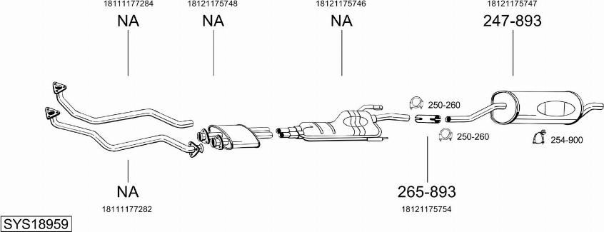 Bosal SYS18959 - Sistem de esapament - allinparts.ro