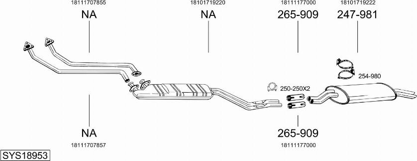 Bosal SYS18953 - Sistem de esapament - allinparts.ro