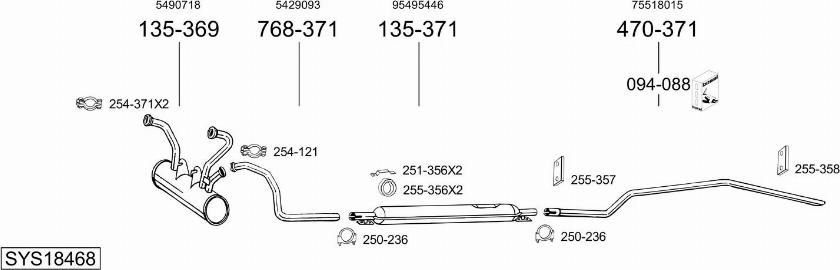 Bosal SYS18468 - Sistem de esapament allinparts.ro