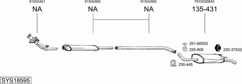 Bosal SYS18595 - Sistem de esapament - allinparts.ro