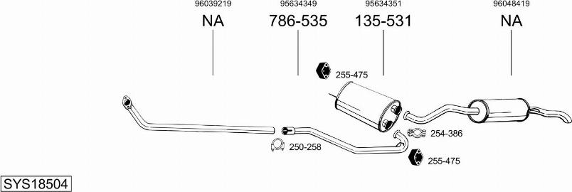 Bosal SYS18504 - Sistem de esapament allinparts.ro