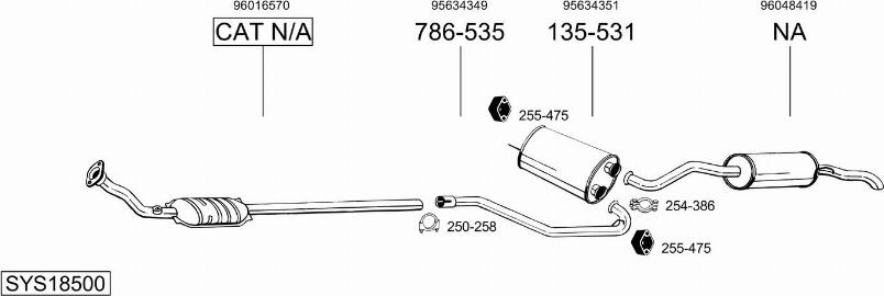 Bosal SYS18500 - Sistem de esapament - allinparts.ro