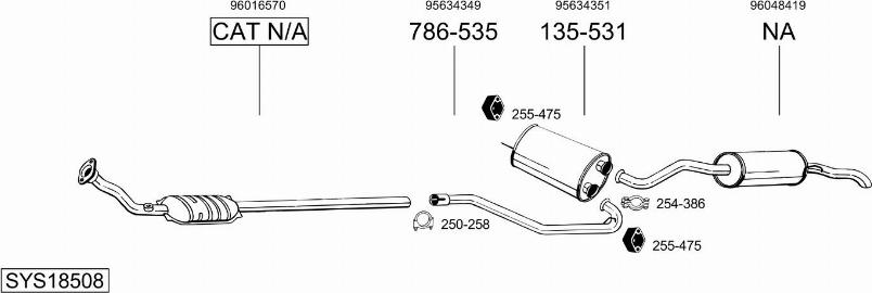Bosal SYS18508 - Sistem de esapament - allinparts.ro