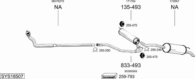 Bosal SYS18507 - Sistem de esapament allinparts.ro