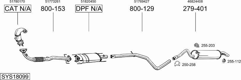 Bosal SYS18099 - Sistem de esapament allinparts.ro