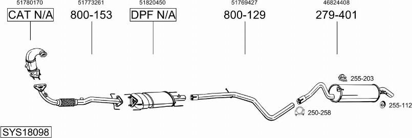 Bosal SYS18098 - Sistem de esapament allinparts.ro