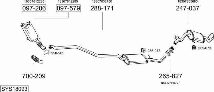 Bosal SYS18093 - Sistem de esapament - allinparts.ro
