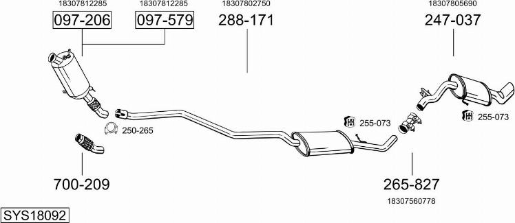 Bosal SYS18092 - Sistem de esapament - allinparts.ro