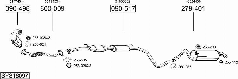 Bosal SYS18097 - Sistem de esapament allinparts.ro