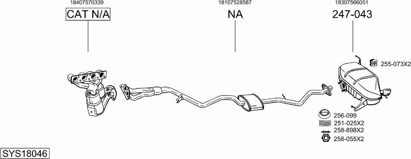 Bosal SYS18046 - Sistem de esapament - allinparts.ro