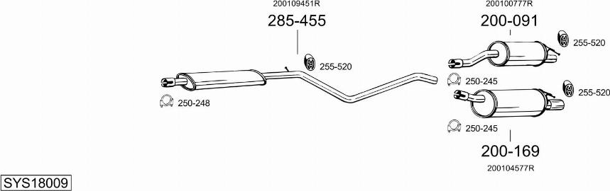 Bosal SYS18009 - Sistem de esapament - allinparts.ro