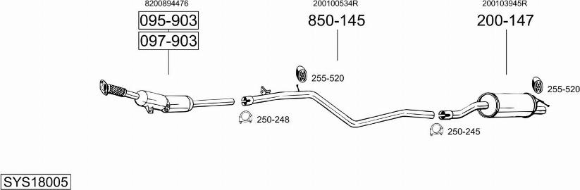 Bosal SYS18005 - Sistem de esapament allinparts.ro