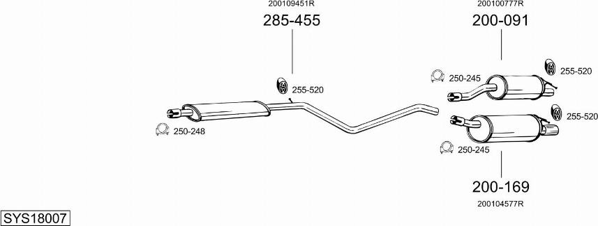 Bosal SYS18007 - Sistem de esapament allinparts.ro