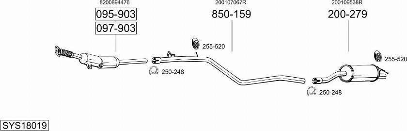 Bosal SYS18019 - Sistem de esapament - allinparts.ro