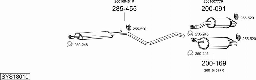 Bosal SYS18010 - Sistem de esapament allinparts.ro