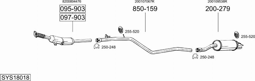 Bosal SYS18018 - Sistem de esapament - allinparts.ro