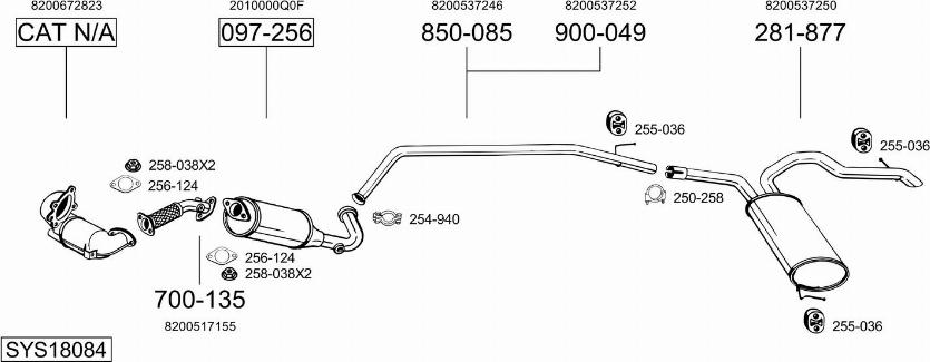 Bosal SYS18084 - Sistem de esapament - allinparts.ro