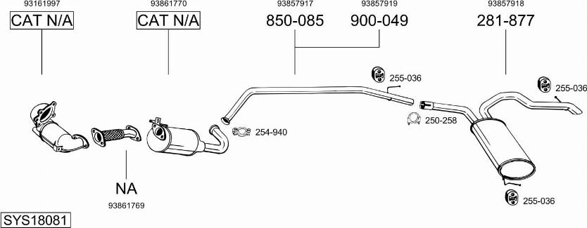 Bosal SYS18081 - Sistem de esapament - allinparts.ro