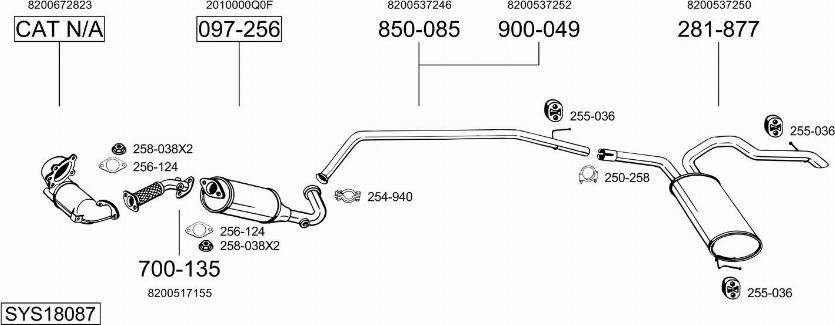 Bosal SYS18087 - Sistem de esapament - allinparts.ro