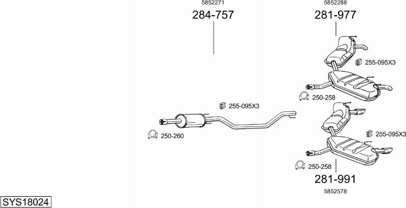 Bosal SYS18024 - Sistem de esapament - allinparts.ro