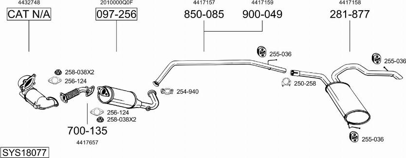 Bosal SYS18077 - Sistem de esapament - allinparts.ro